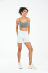ALLZERO Women's Bermuda 6" Shorts with Pockets High Waisted for Yoga
