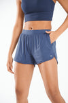 ALLZERO Women's 3" Feel Fit™ Federal Blue Running Shorts with Liner Pockets for Gym