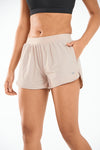 ALLZERO Women's 3" Feel Fit™ Khaki Running Shorts with Liner Pockets for Gym